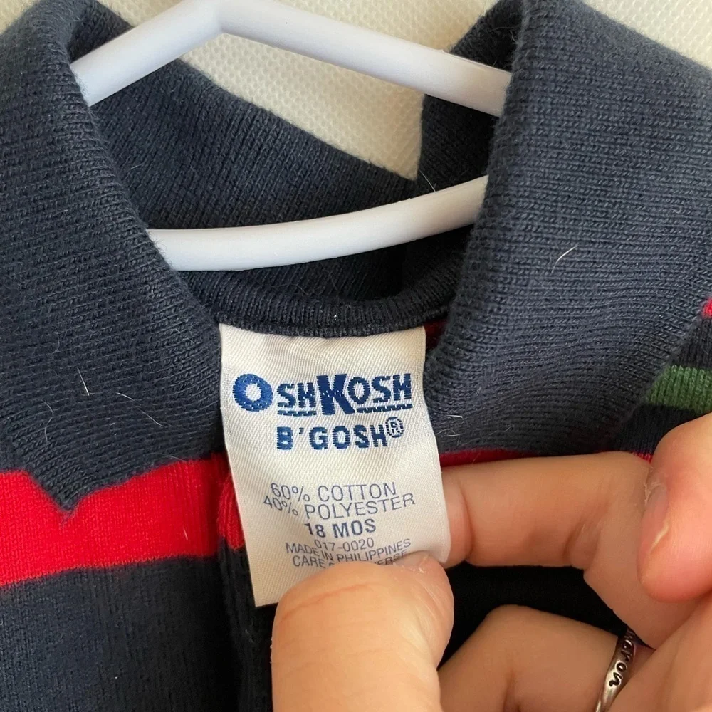 VTG Oshkosh Baby One Piece Striped Romper 18M